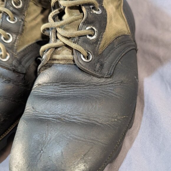 Vintage US Army Vietnam Era Green Canvas & Leather Jungle Combat Boots - Men's 9 - Picture 6 of 12